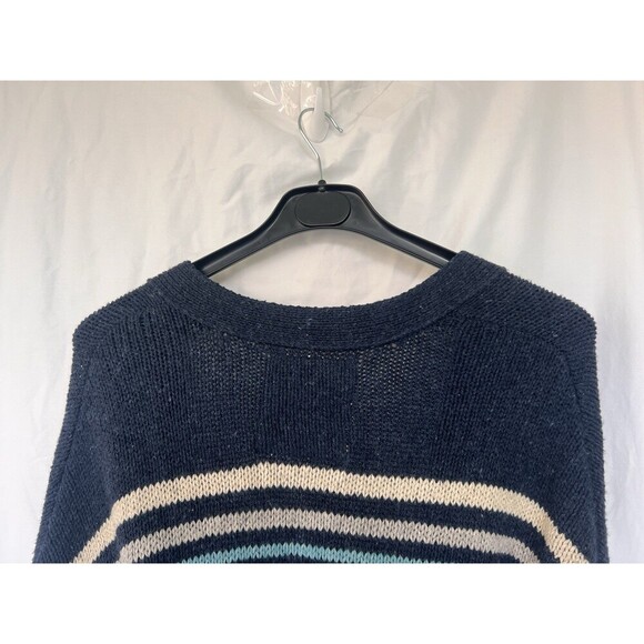 Hollister Navy Tribal Southwestern Belted Cardigan Vest Aztec Boho Western M/L - Picture 7 of 9